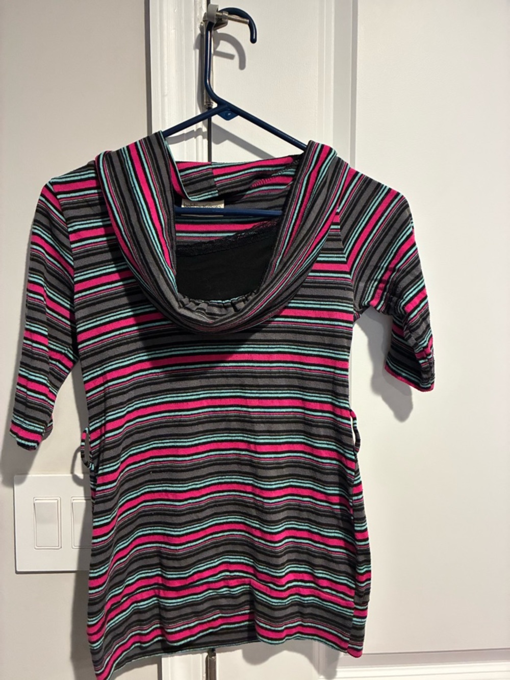 Bobbie Brooks Striped Cowl Neck Shirt